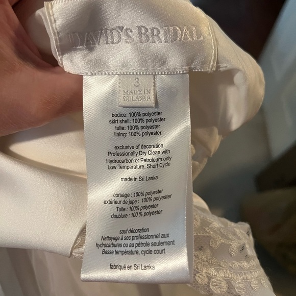 David’s Bridal Crochet Lace Cap Sleeve Tulle Flower Girl Dress Ivory Size 3 - Picture 4 of 6